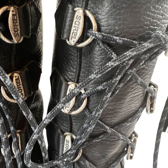 Vintage Sorel Made in Canada Leather Faux Fur Boots - Picture 4 of 13